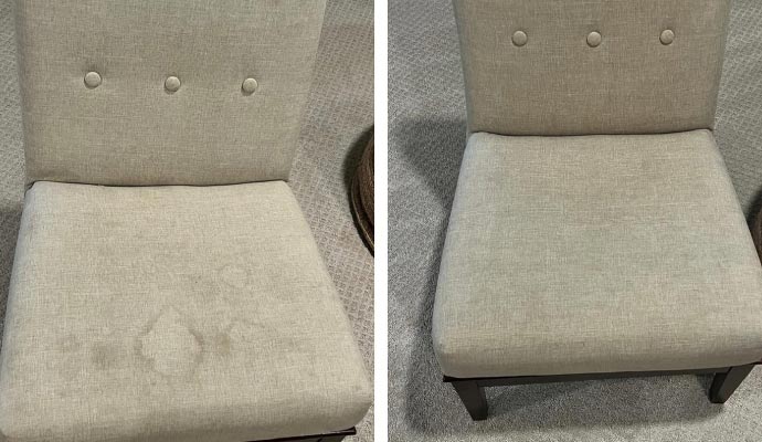 Before and after chair cleaning