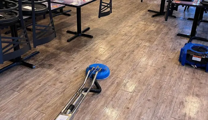 wood floor cleaning with cleaning equipment